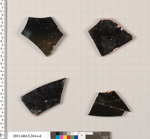 Terracotta fragments of kylikes (drinking cups)