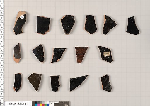 Terracotta fragments of kylikes (drinking cups)