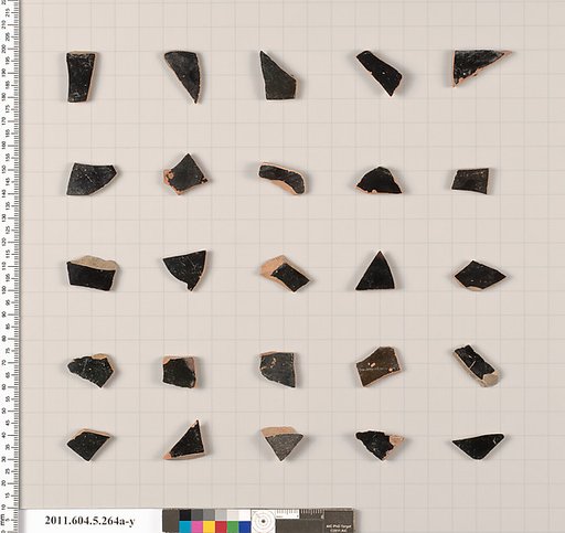 Terracotta fragments of kylikes (drinking cups)