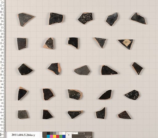 Terracotta fragments of kylikes (drinking cups)