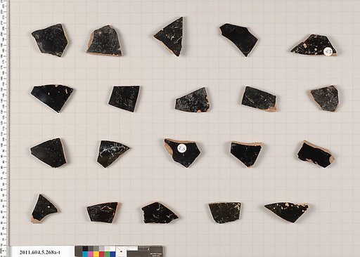 Terracotta fragments of kylikes (drinking cups)