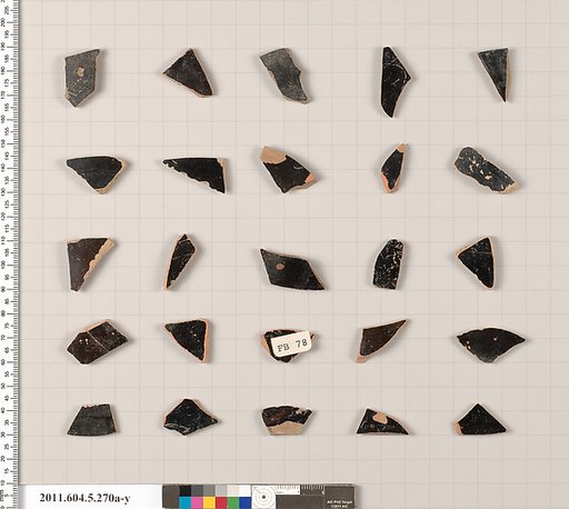 Terracotta fragments of kylikes (drinking cups)
