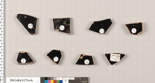 Terracotta fragments of kylikes (drinking cups)