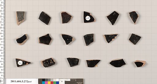 Terracotta fragments of kylikes (drinking cups)