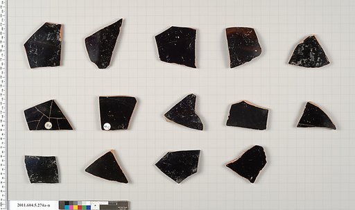 Terracotta fragments of kylikes (drinking cups)