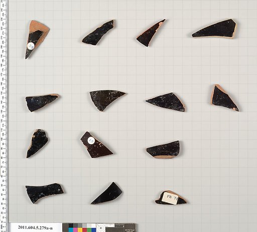 Terracotta fragments of kylikes (drinking cups)