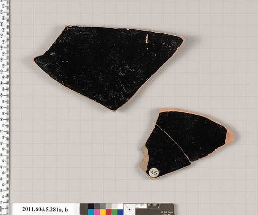 Terracotta fragments of a kylix (drinking cup)