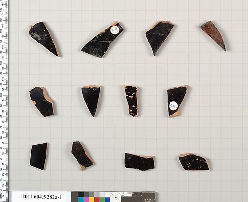 Terracotta fragments of kylikes (drinking cups)
