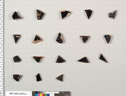 Terracotta fragments of kylikes (drinking cups)