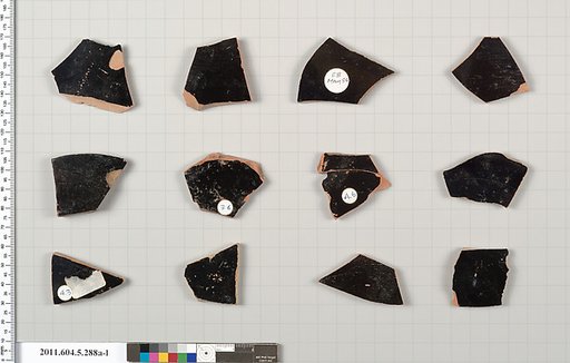 Terracotta fragments of kylikes (drinking cups)