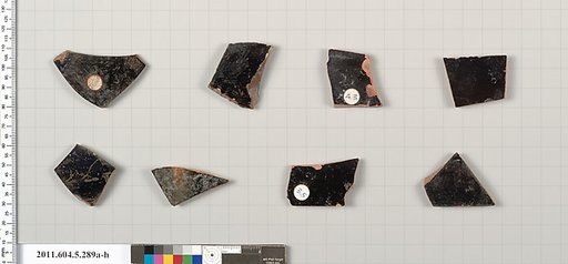 Terracotta fragments of kylikes (drinking cups)