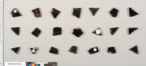 Terracotta fragments of kylikes (drinking cups)
