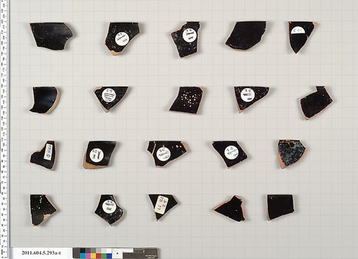 Terracotta rim fragments of kylikes (drinking cups)