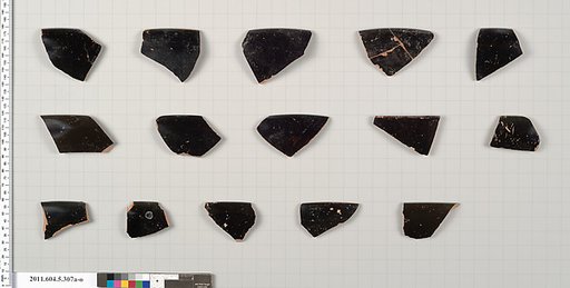 Terracotta rim fragments of kylikes (drinking cups)