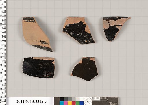 Terracotta rim fragments of kylikes (drinking cups)