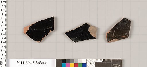 Terracotta fragments of kylikes (drinking cups)