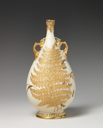 Vase with gold fern decoration