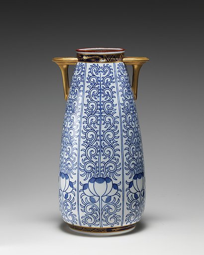Vase with "lily pattern" (one of a pair)