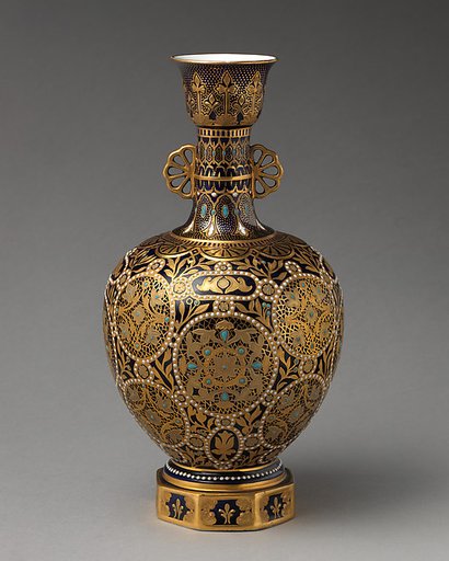 Vase with hexagonal foot (one of a pair)