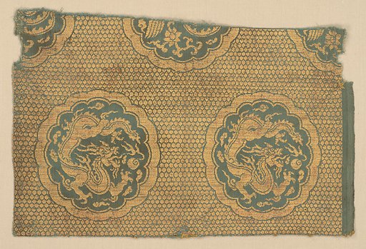 Textile with dragons and phoenixes