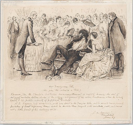 Our Drawing-room Pets–with 'Kangaroo Jim, the Champion Australian boomerang-thrower', for "Punch"