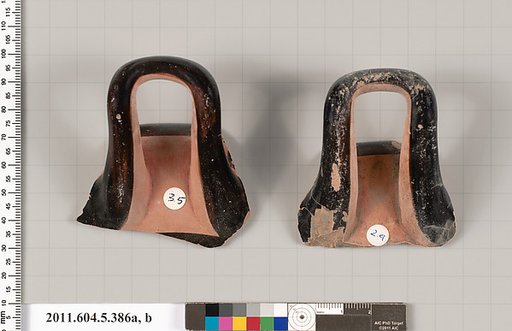 Terracotta fragments of kylikes (drinking cups)