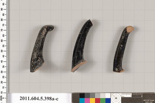 Terracotta fragments of kylikes (drinking cups)