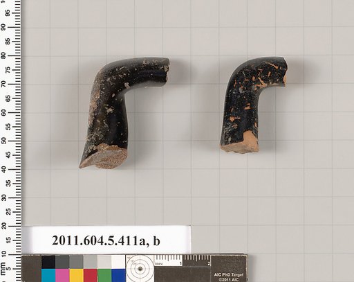 Terracotta fragments of kylikes (drinking cups)