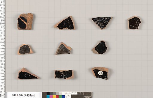 Terracotta fragments of kylikes (drinking cups)