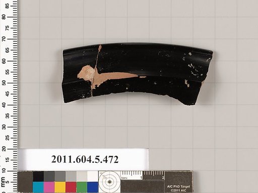 Terracotta rim fragment of a kylix (drinking cup)