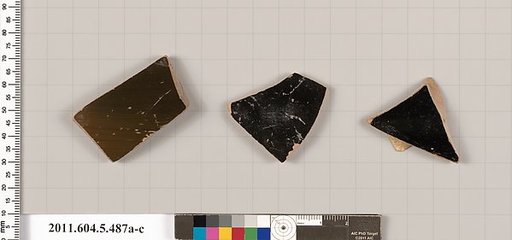 Terracotta fragments of kylikes (drinking cups)