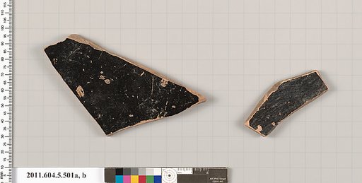Terracotta fragments of a kylix (drinking cup)
