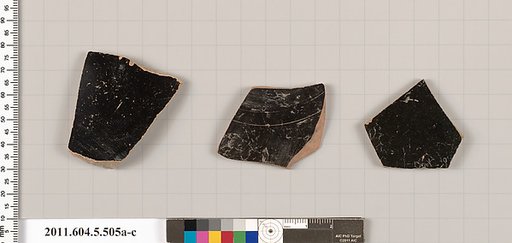 Terracotta fragments of kylikes (drinking cups)