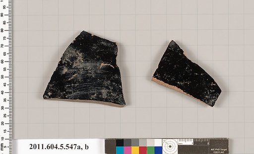 Terracotta fragments of a kylix (drinking cup)