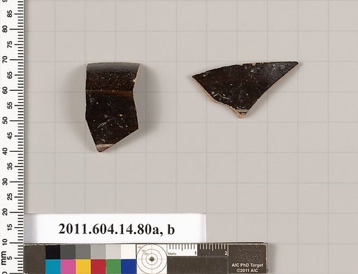 Terracotta fragments of a kylix (drinking cup)