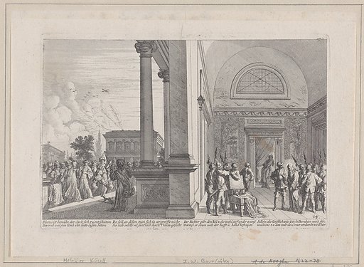 Pilate attempting to discharge Christ, from "Iconographia"