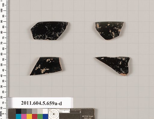 Terracotta rim fragments of kylikes (drinking cups)