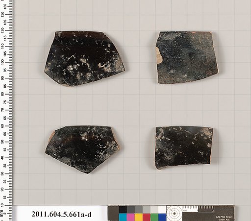 Terracotta rim fragments of kylikes (drinking cups)