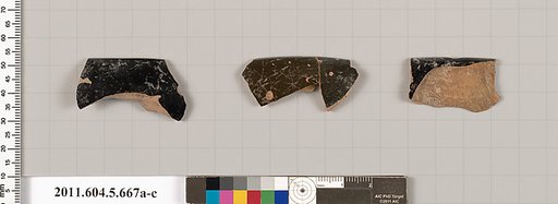 Terracotta rim fragments of kylikes (drinking cups)