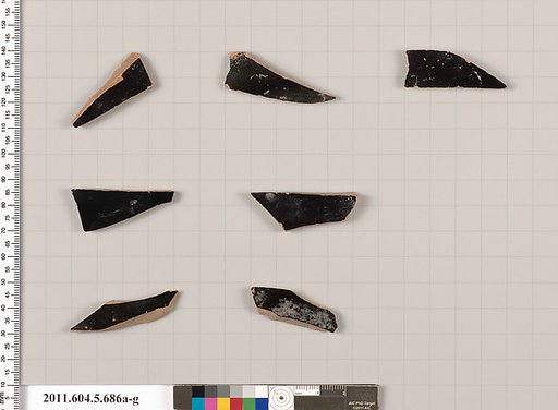 Terracotta fragments of kylikes (drinking cups)