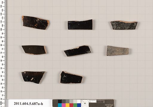 Terracotta fragments of kylikes (drinking cups)