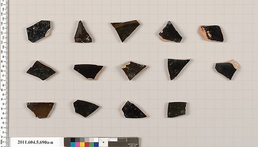 Terracotta fragments of kylikes (drinking cups)