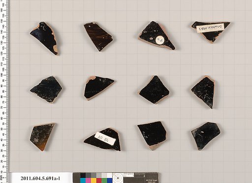 Terracotta fragments of kylikes (drinking cups)