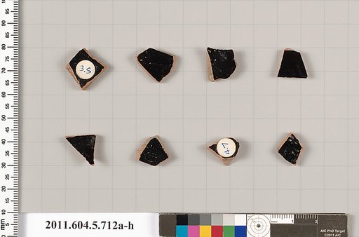 Terracotta fragments of kylikes (drinking cups)