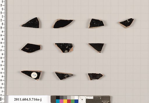 Terracotta fragments of kylikes (drinking cups)