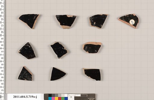 Terracotta fragments of kylikes (drinking cups)