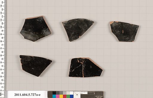 Terracotta fragments of kylikes (drinking cups)