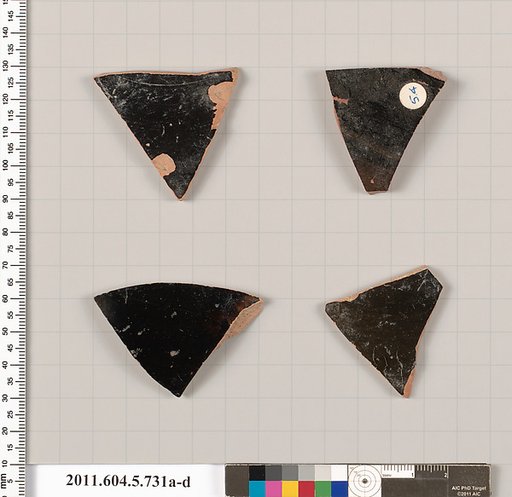 Terracotta fragments of kylikes (drinking cups)