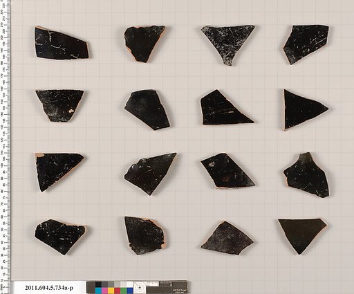 Terracotta fragments of kylikes (drinking cups)