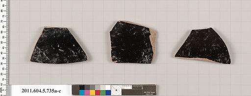 Terracotta fragments of kylikes (drinking cups)